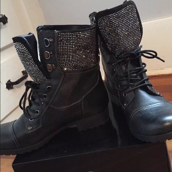 g by guess black combat boots